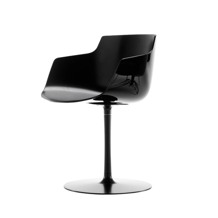 Chaise FLOW SLIM COLOR pied central Noir MDF