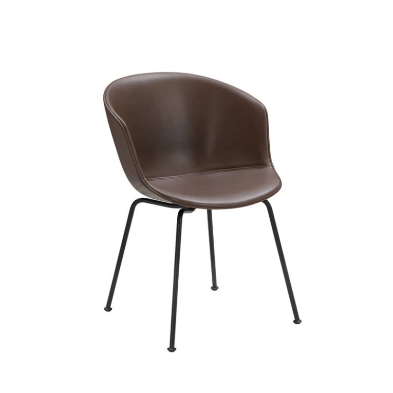 Chaise MONO V2 tissu Cuir Parma marron WENDELBO