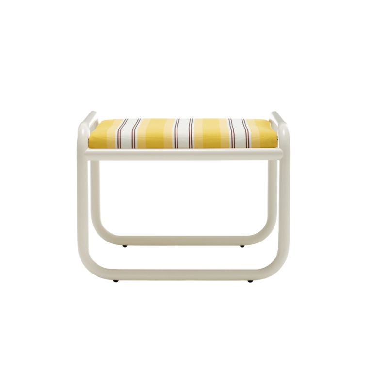 Pouf extérieur Repose-pieds LOCUS SOLUS 1964 Rayures jaunes Como JACQUEMUS & EXTETA