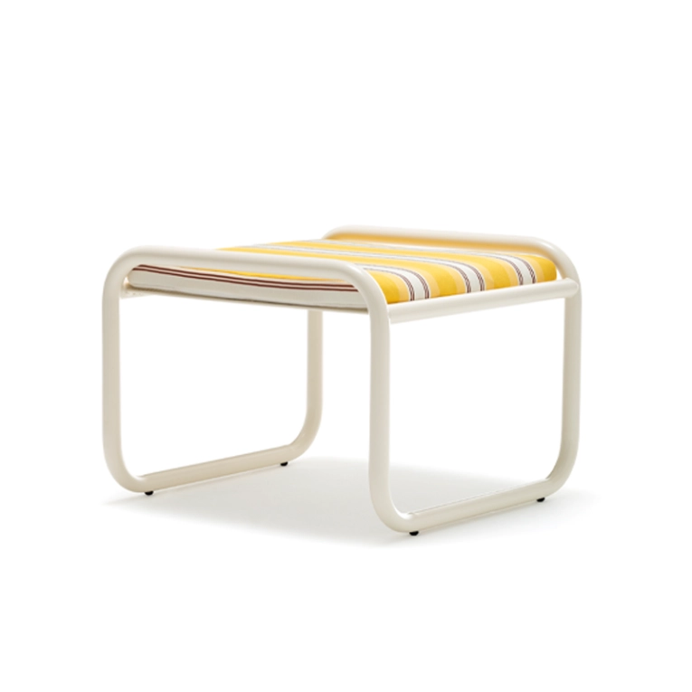 Pouf extérieur Repose-pieds LOCUS SOLUS 1964 Rayures jaunes Como JACQUEMUS & EXTETA