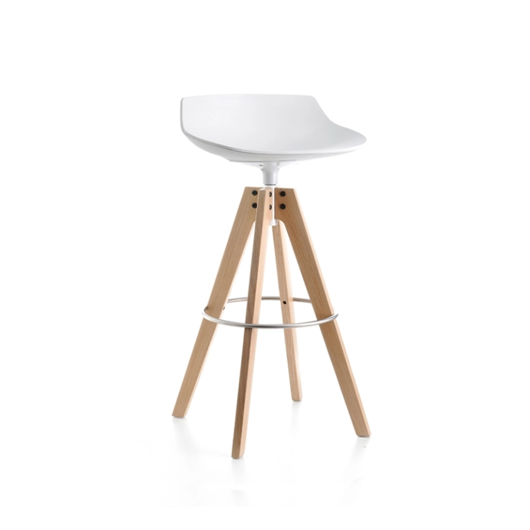 Tabouret haut FLOW STOOL Blanc MDF