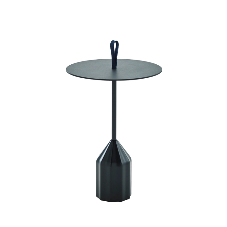 Table d'appoint guéridon BURIN MINI avec poignée Noir VICCARBE