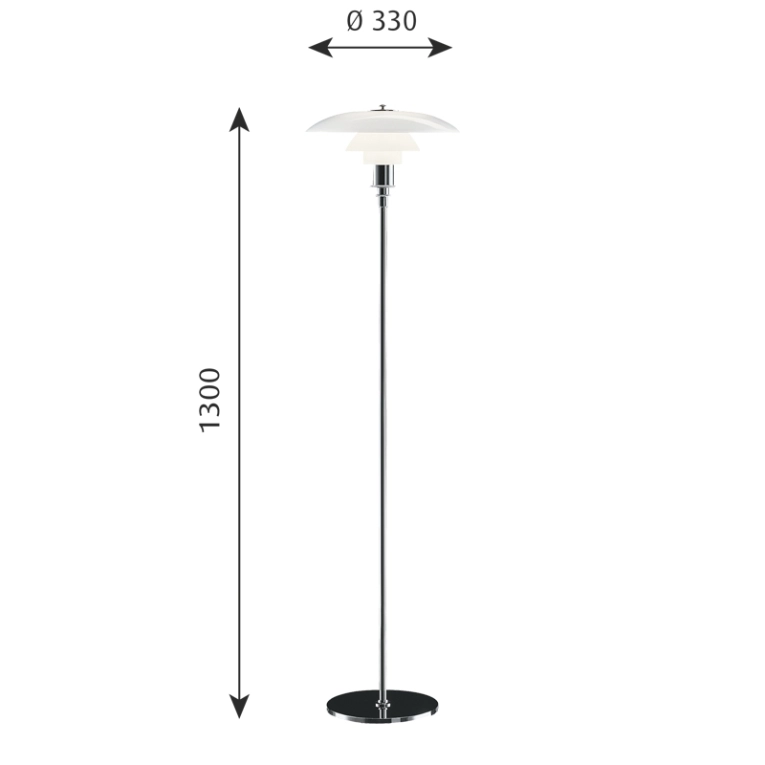 Lampadaire PH 3 ½/2 ½ Noir métallisé LOUIS POULSEN