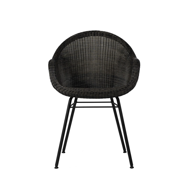 Chaise extérieur Petit fauteuil EDGARD Base acier Noir VINCENT SHEPPARD