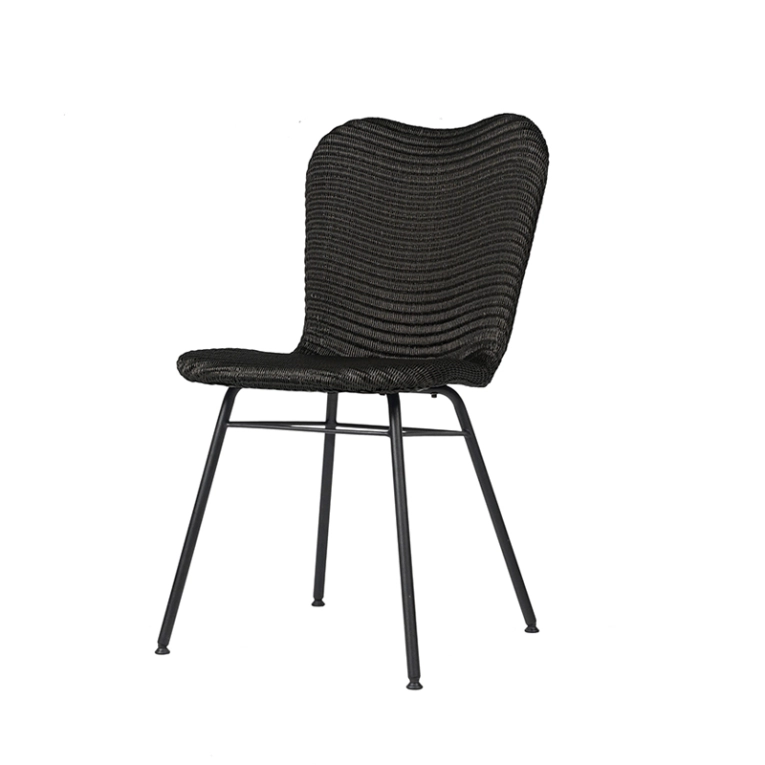 Chaise LILY base acier Noir VINCENT SHEPPARD