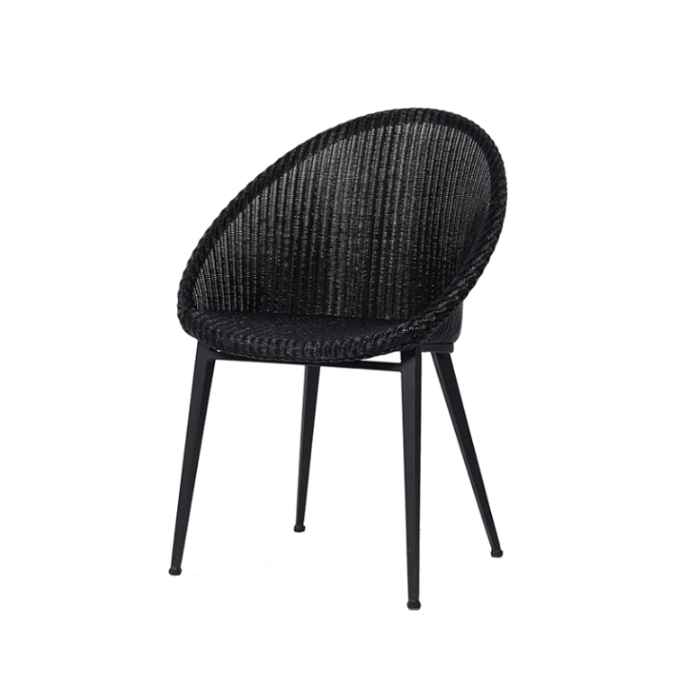 Chaise JACK Base acier Noir VINCENT SHEPPARD