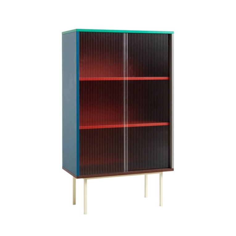 Meuble de rangement COLOUR CABINET TALL avec portes vitrées Multicolore  HAY