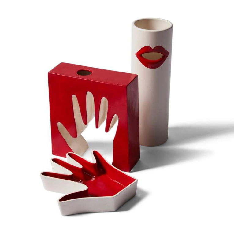 Petit rangement Vide-poche IMPRONTA MANO Rouge et blanc CASSINA