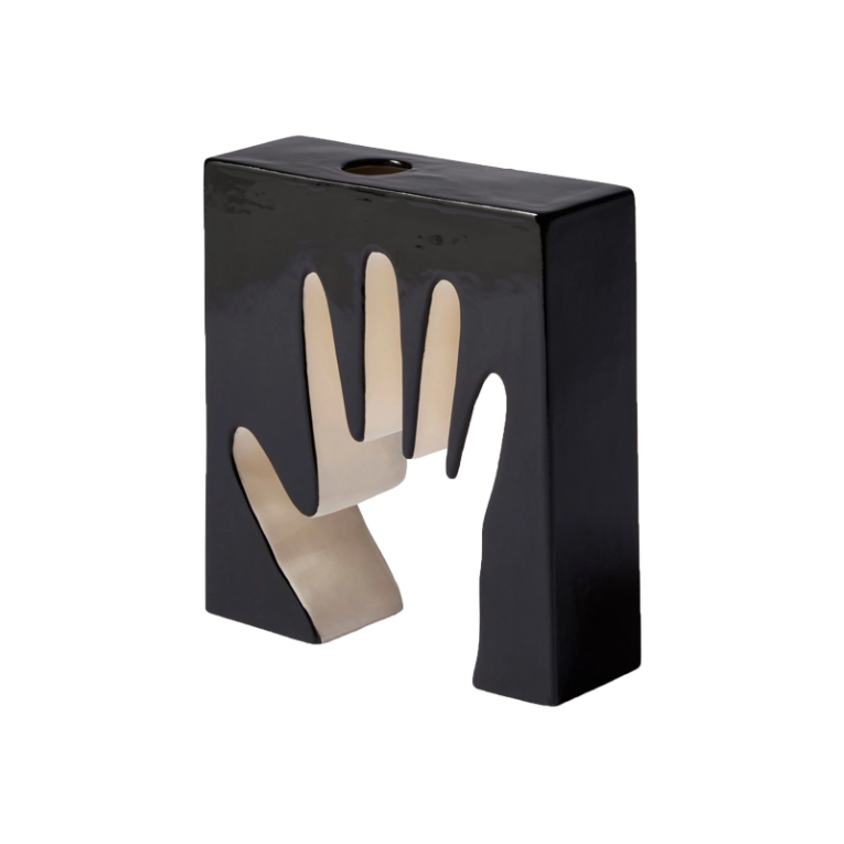 Vase Vase IMPRONTA MANO Noir et blanc CASSINA