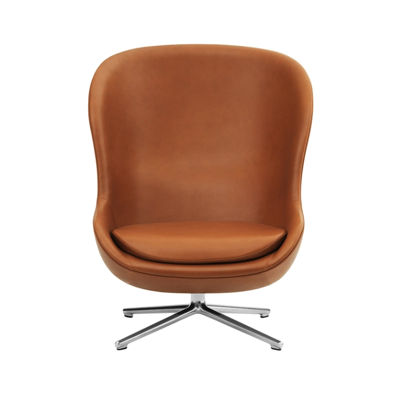 Fauteuil HYG HIGH pivotant cuir Brandy 41574 Normann Copenhagen