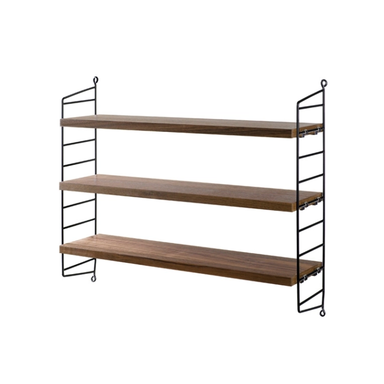 Etagère STRING POCKET Noir/ noyer STRING FURNITURE