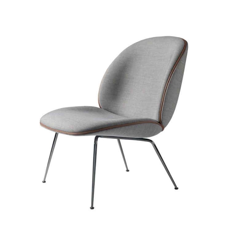 Fauteuil BEETLE LOUNGE Remix gris clair 123/ acier noir GUBI