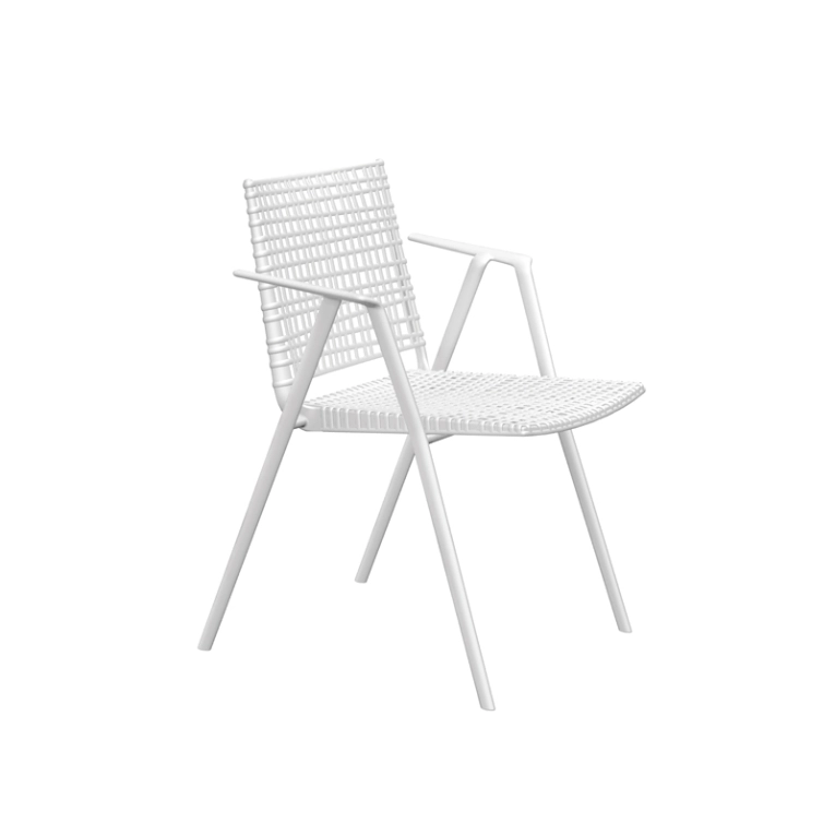 Chaise extérieur Chaise BRANCH avec accoudoirs Blanc TRIBU