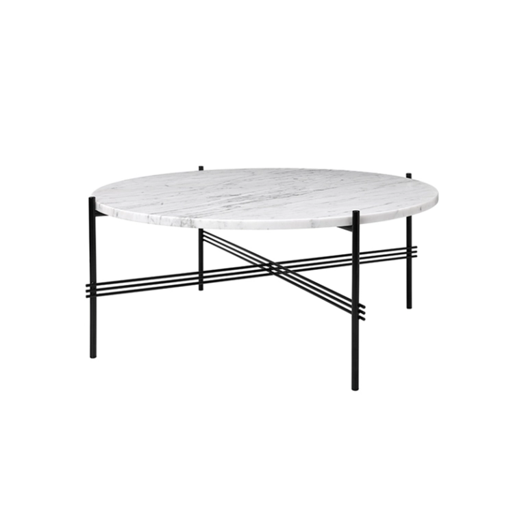 Table basse TS COFFEE Ø 80 Marbre Carrara blanc GUBI