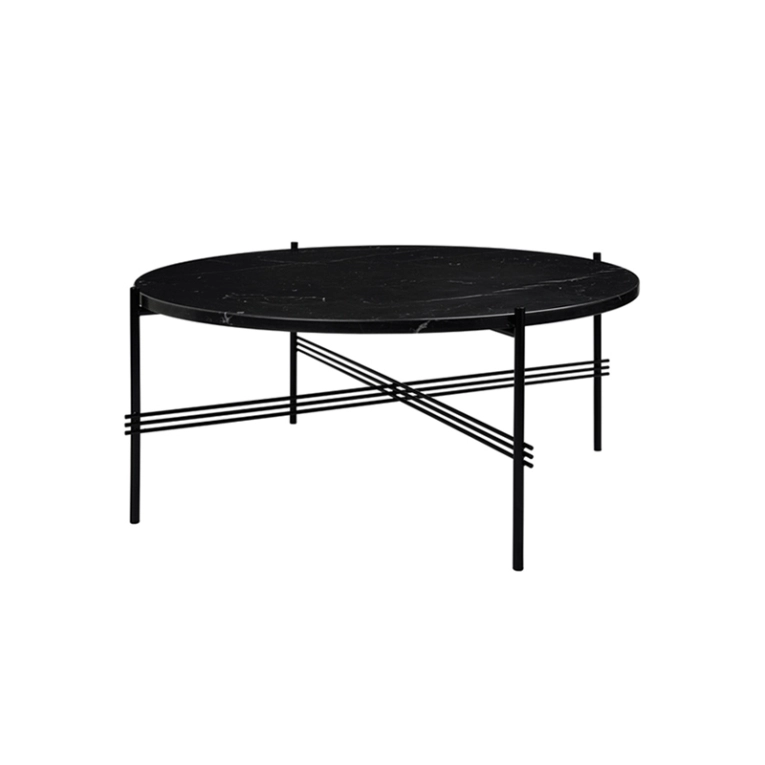 Table basse TS COFFEE Ø 80 Marbre Marquina noir GUBI