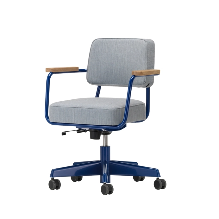 Fauteuil de bureau FAUTEUIL DIRECTION PIVOTANT Tress gris bleuté mélange 06/ Prouvé Bleu Marcoule VITRA