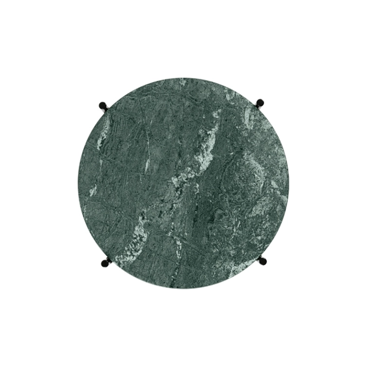 Table d'appoint guéridon TS SIDE Ø 40 Marbre Guatemala vert GUBI