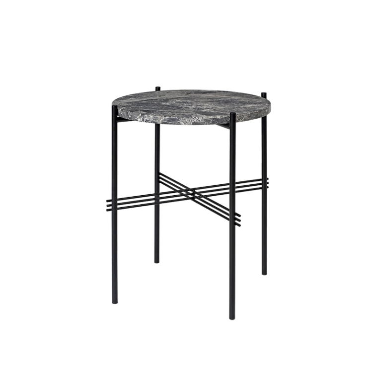 Table d'appoint guéridon TS SIDE Ø 40 Marbre Emperador gris GUBI
