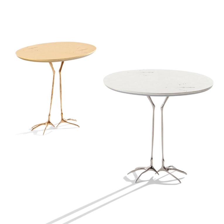 Table d'appoint guéridon TRACCIA Or jaune CASSINA