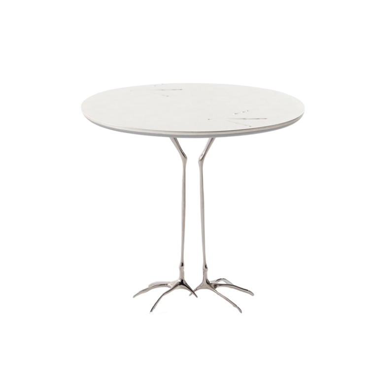 Table d'appoint guéridon TRACCIA Or blanc CASSINA