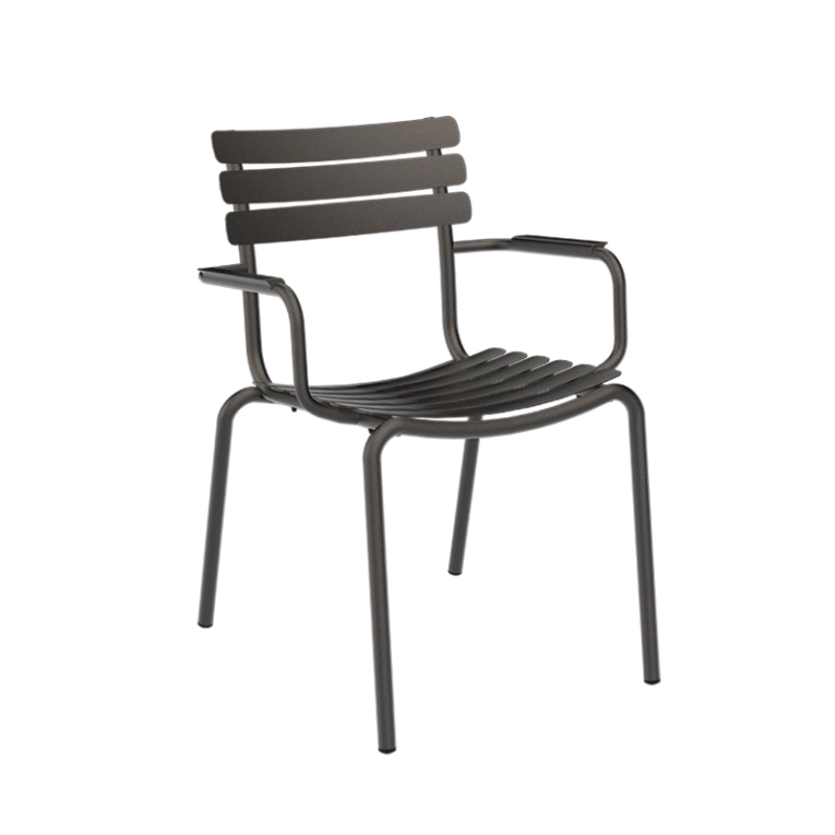 Chaise extérieur Chaise ALUA avec accoudoirs Noir HOUE
