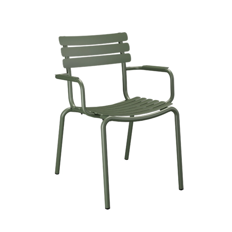 Chaise extérieur Chaise ALUA avec accoudoirs Vert olive HOUE