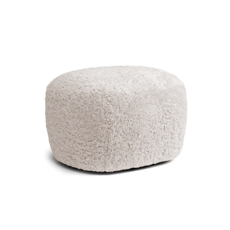 Pouf LITTLE BIG Sheepskin Sheepskin blanc cassé NORR11
