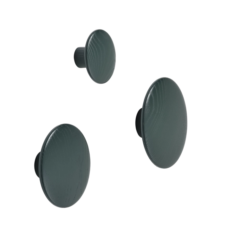 Patère Design Patère DOTS Ø 17 Vert foncé MUUTO