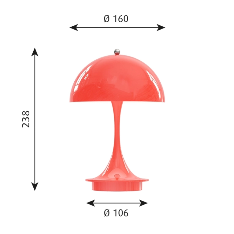 Lampe à poser PANTHELLA 160 PORTABLE METAL V2 Corail LOUIS POULSEN