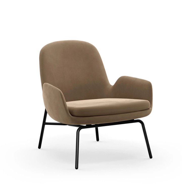 Fauteuil ERA LOW pieds acier City Velvet 77 Normann Copenhagen