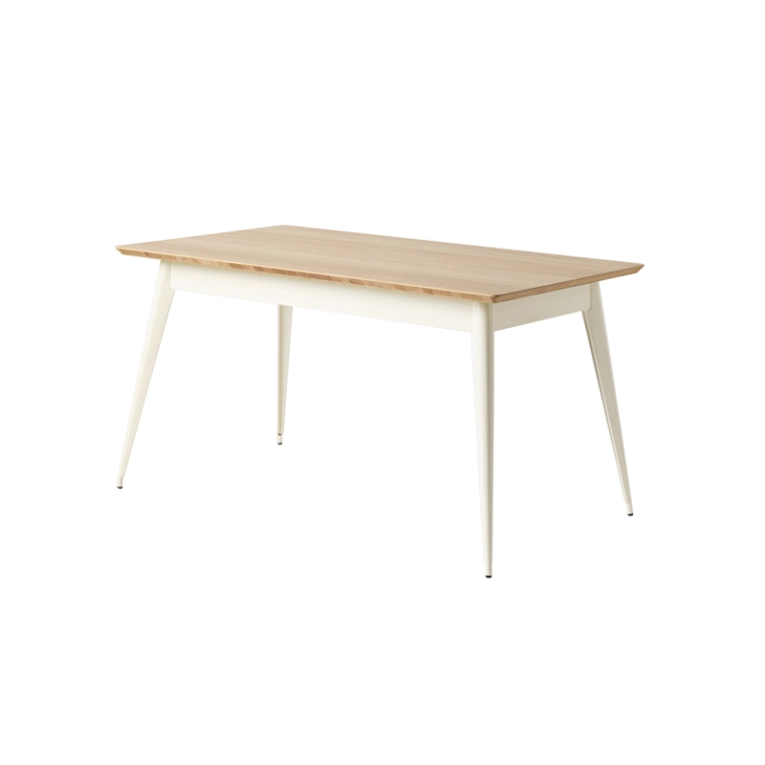 Table Table 55 140x80 plateau chêne  Blanc perlé TOLIX