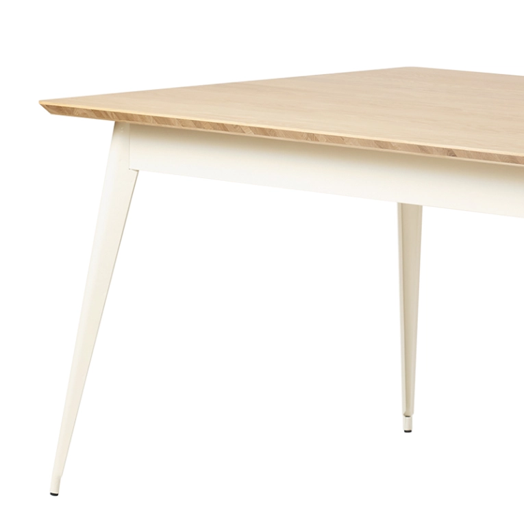 Table Table 55 140x80 plateau chêne  Blanc perlé TOLIX