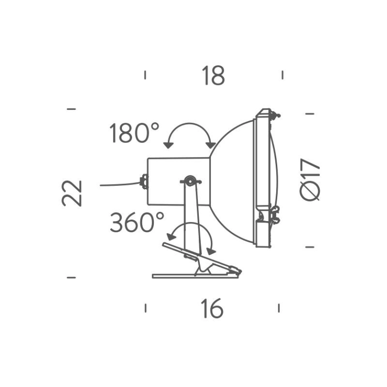 Applique PROJECTEUR 165 CLIP Moka NEMO LIGHTING