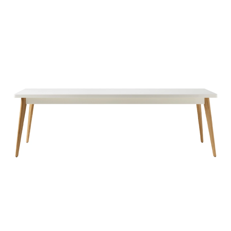 Table Table 55 240x100 pieds bois Blanc pur TOLIX