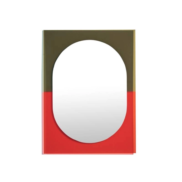 Miroir Miroir WANDER 67x90 Vermillon/ kaki PETITE FRITURE