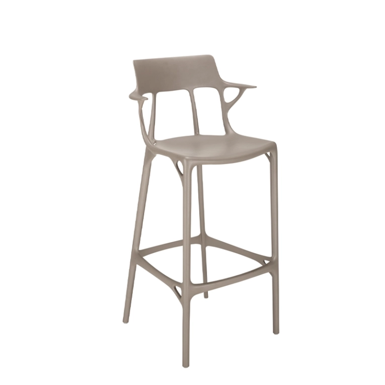 Tabouret haut A.I. RECYCLED Gris KARTELL