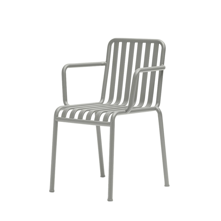 Chaise extérieur PALISSADE avec accoudoirs Gris clair HAY