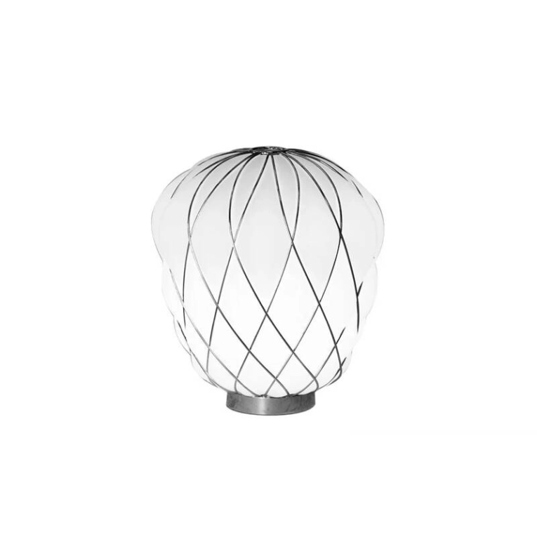 Lampe à poser PINECONE Medium Chrome/ blanc FONTANA ARTE