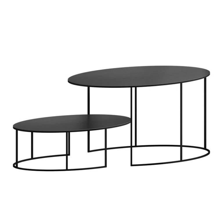 Table basse SLIM IRONY OVAL Noir cuivré sablé ZEUS
