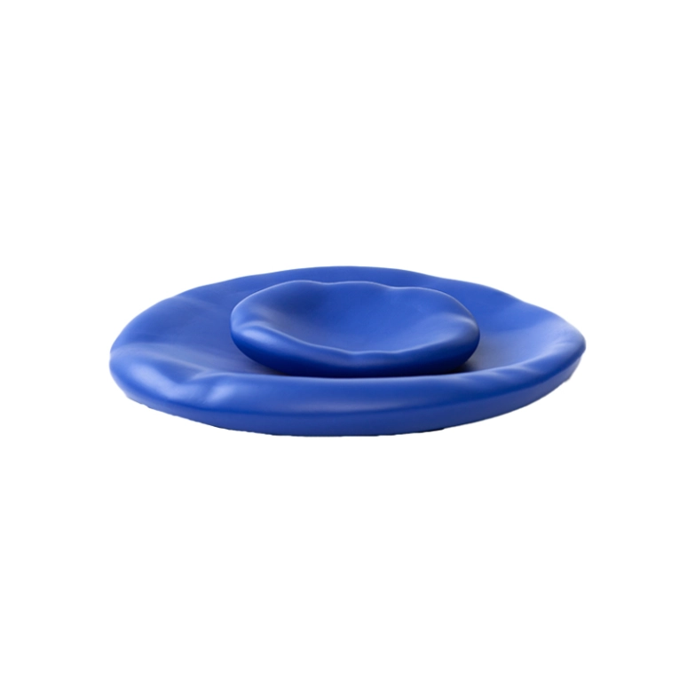 Centre de table & corbeille Coupe CANOVA Large Bleu MOUSTACHE