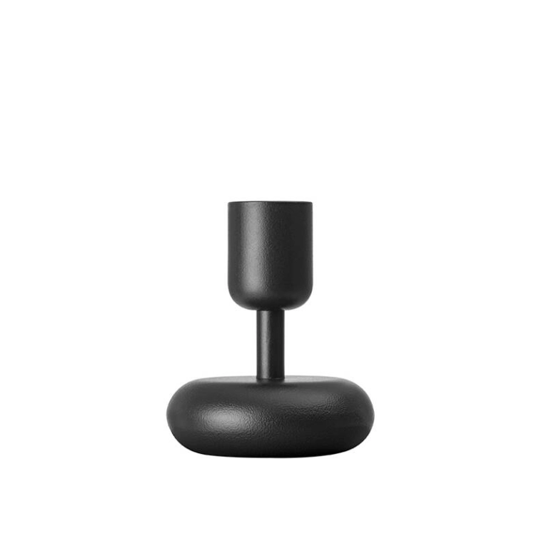 Photophore, bougeoir et bougie Bougeoir NAPPULA H 10 Gris foncé IITTALA