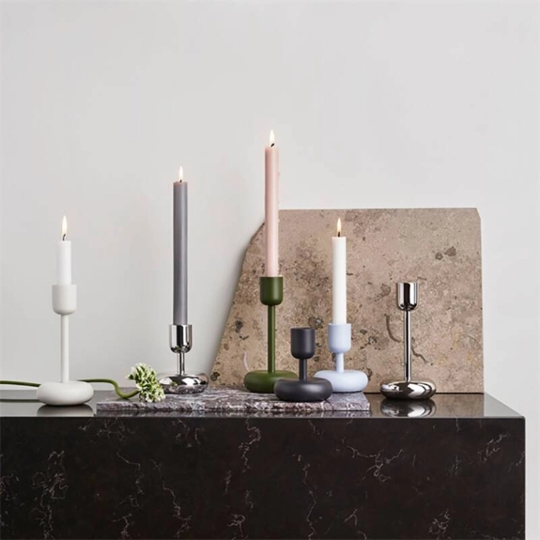 Photophore, bougeoir et bougie Bougeoir NAPPULA H 18 Acier IITTALA