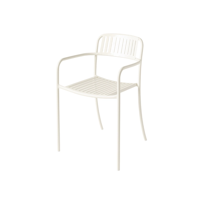 Chaise extérieur Petit fauteuil PATIO LAMES  Blanc perlé TOLIX