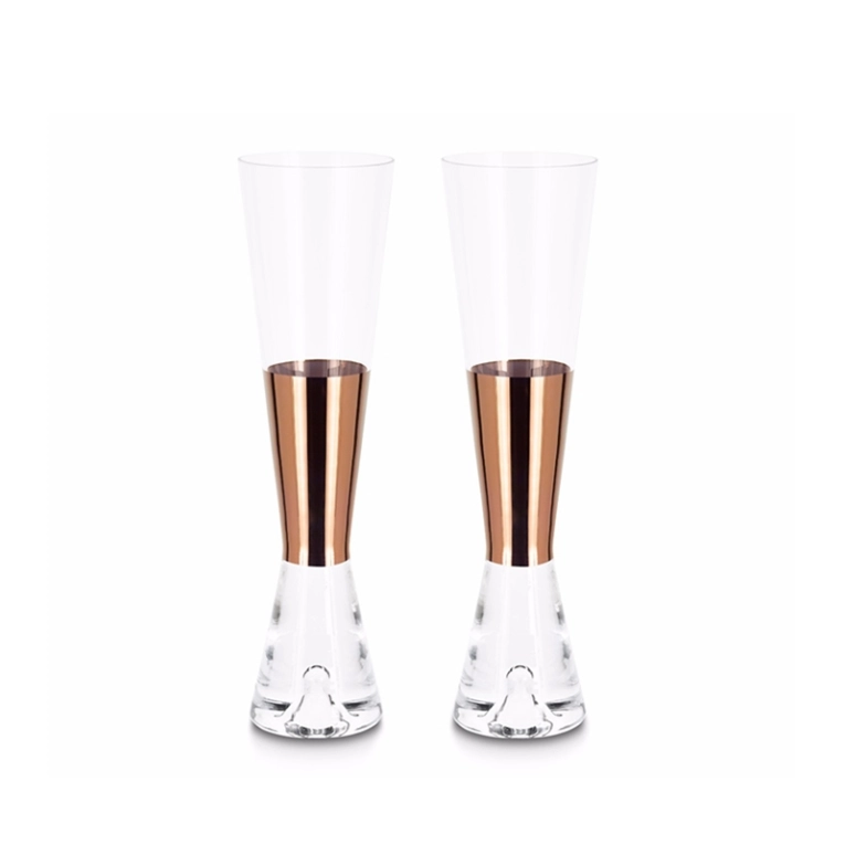 Carafe & verre set de 2 verres à champagne TANK Cuivre TOM DIXON