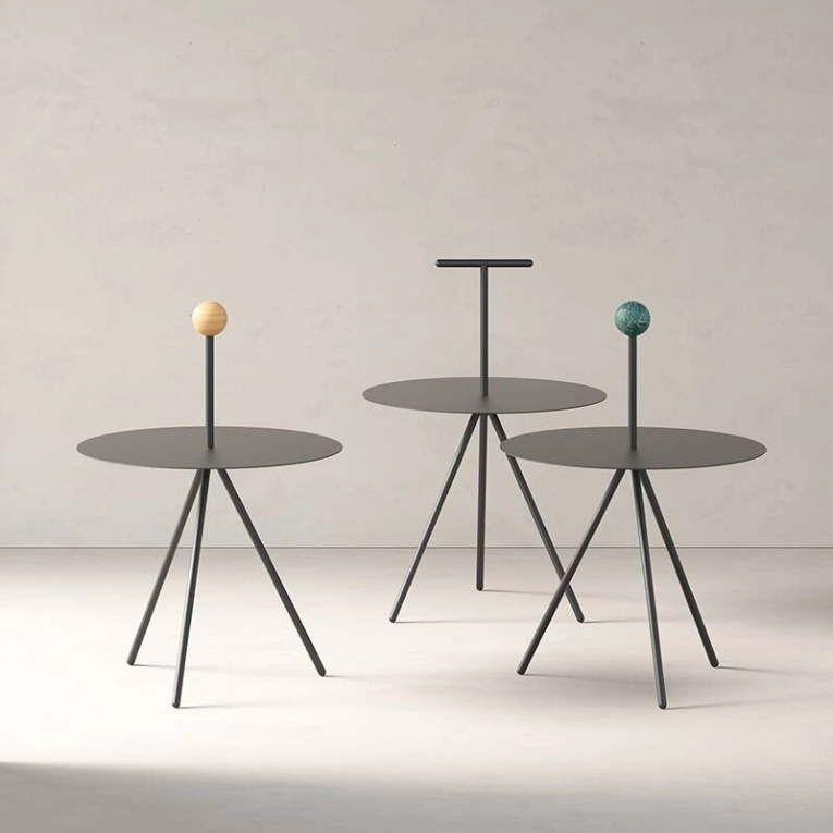 Table d'appoint guéridon TRINO T Noir VICCARBE