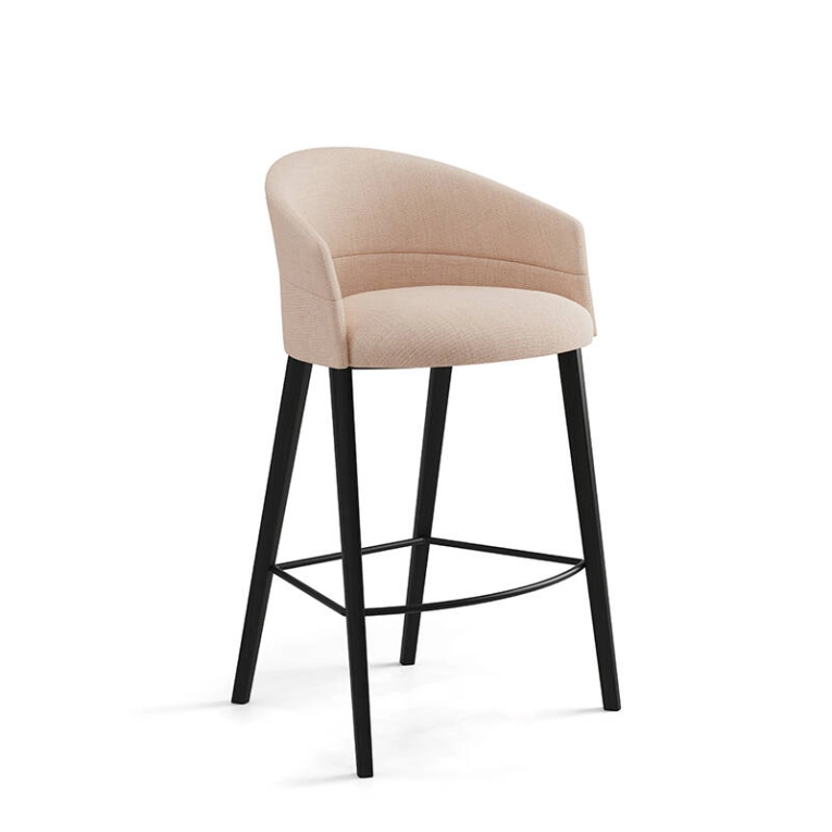 Tabouret haut COPA pieds bois Crisp 4711 VICCARBE