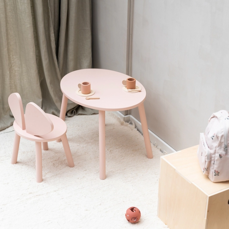 Table enfant Chaise et table MOUSE SET 2 à 5 ans Rose NOFRED