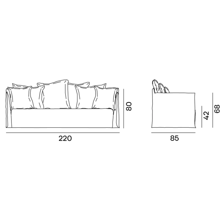 Canapé GHOST 12 Lino Bianco GERVASONI