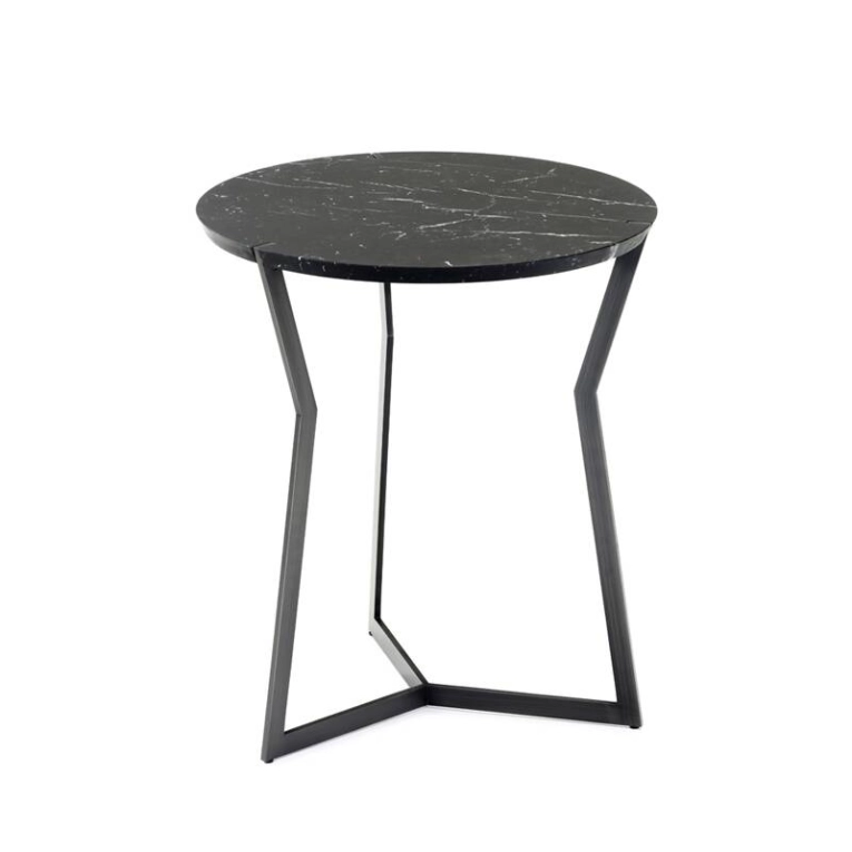 Table d'appoint guéridon STAR Marquina Noir COEDITION