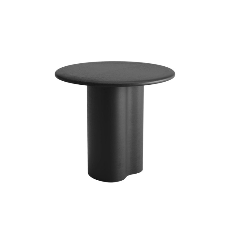 Table d'appoint guéridon GHIA Ø 50 pied central Chêne noir ARPER